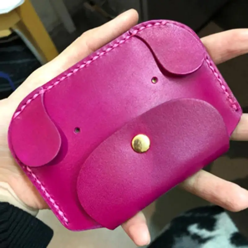 3pcs DIY Mini Wallet Stencil Set Templates with Holes for Women Manually Cutting & Sewing Small Dog Shaped Leather Wallets