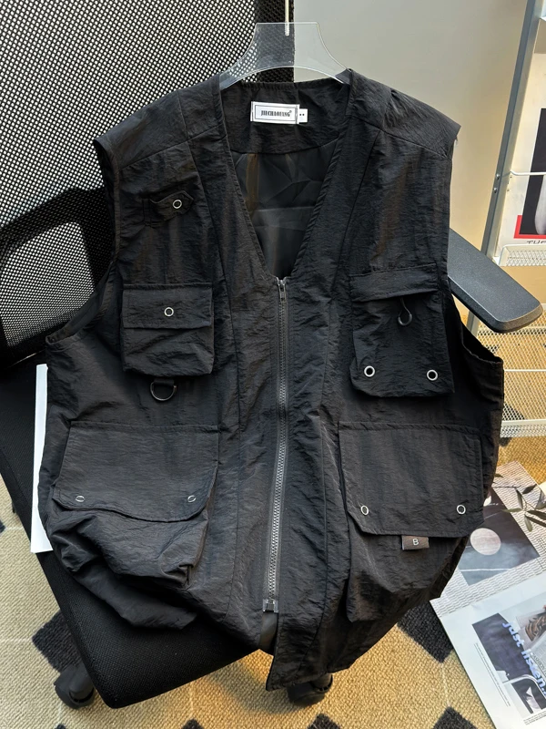 

American Retro Workwear Tactical Vest Men's Outdoor Functional Loose Photoaphy Vest Jaet Merger Casual Summer V-ne