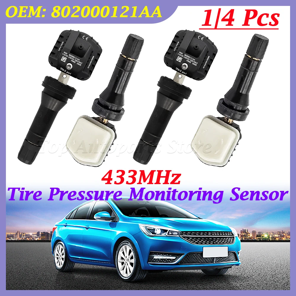 433MHz TPMS Tire Pressure Sensor 802000121AA For Chery Tiggo 2 3 3X 4 5 5X 7 8 Tiggo 7 8 PLUS Tiggo 8 Pro Max ARRIZO 5 6 GX