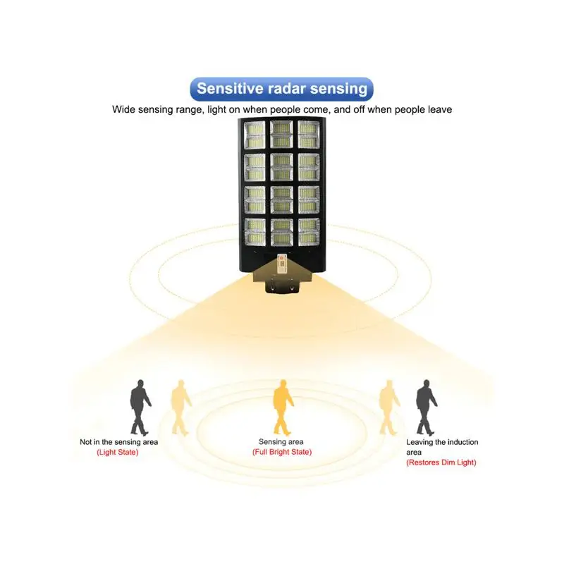 Lampu Jalan LED Tenaga Surya IP67 dengan Sensor Senja-ke-Siang untuk Penerangan Jalan