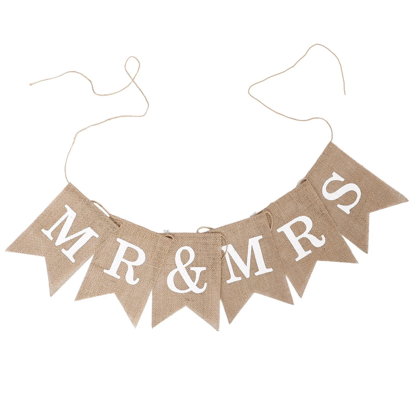 

Vintage Burlap Mr and Mrs Banner Wedding Shower Party Decoration Lightweight Festival Hanging Flag Festival Party