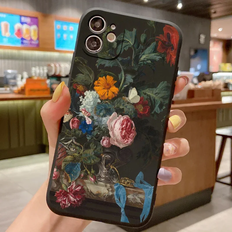 Flower Pattern Phone Case For Oppo Reno 7 6 5 Lite Pro Plus 5G 7Z 5F 4Z 4 3 2F 2Z Reno6 Reno7 Silicone Shockproof Cover Cases