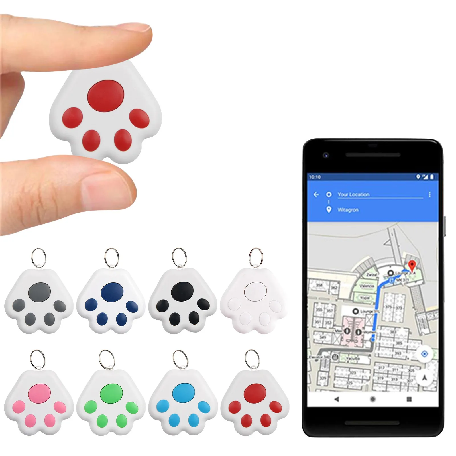 Pet Smart GPS Tracker Mini Anti-Lost Waterproof Bluetooth Locator Tracer For Pet Dog Cat Kids Car Wallet Key Collar Accessories
