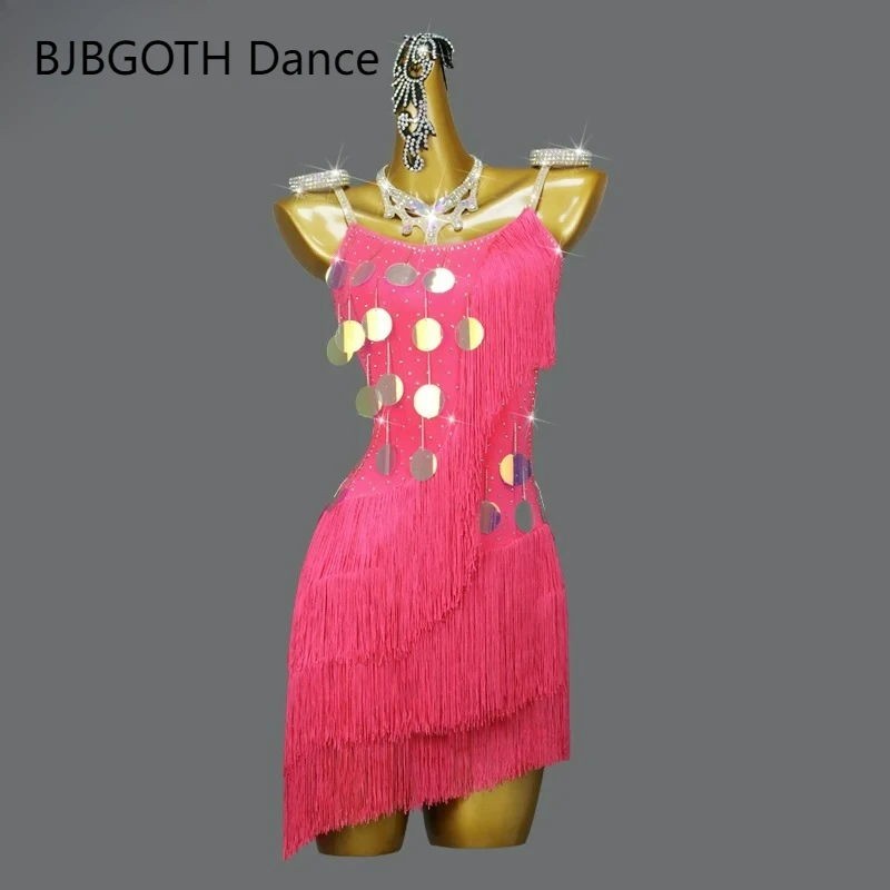 Womens Latin Dance Dress Girls Stage Costume Elegant Prom Ballroom Clothing 2026 Performance Competition Practice Dancewear Suit
