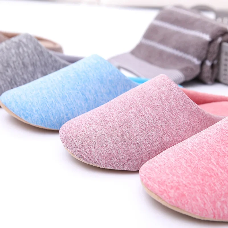 Women Slippers House Soft Home Cotton Flats Indoor Light Comfort Floor Shoes Men Silence Slides Bedroom Couples Japanese Style