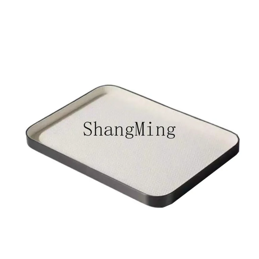 

PYH Минималистичный декоративный поднос из металла и плетеной кожи для гостиной, спальни, кабинета, модельной комнаты