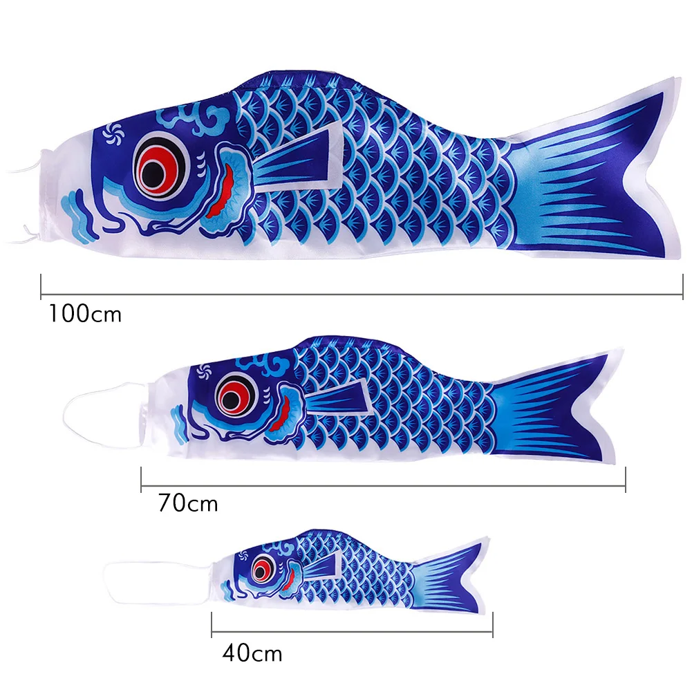 40/70/100cm Japanese Carp Spray Windsock Streamer Fish Flag Wind Chimes Hanging Decorations Yard Colorful Koinobori Kite 6