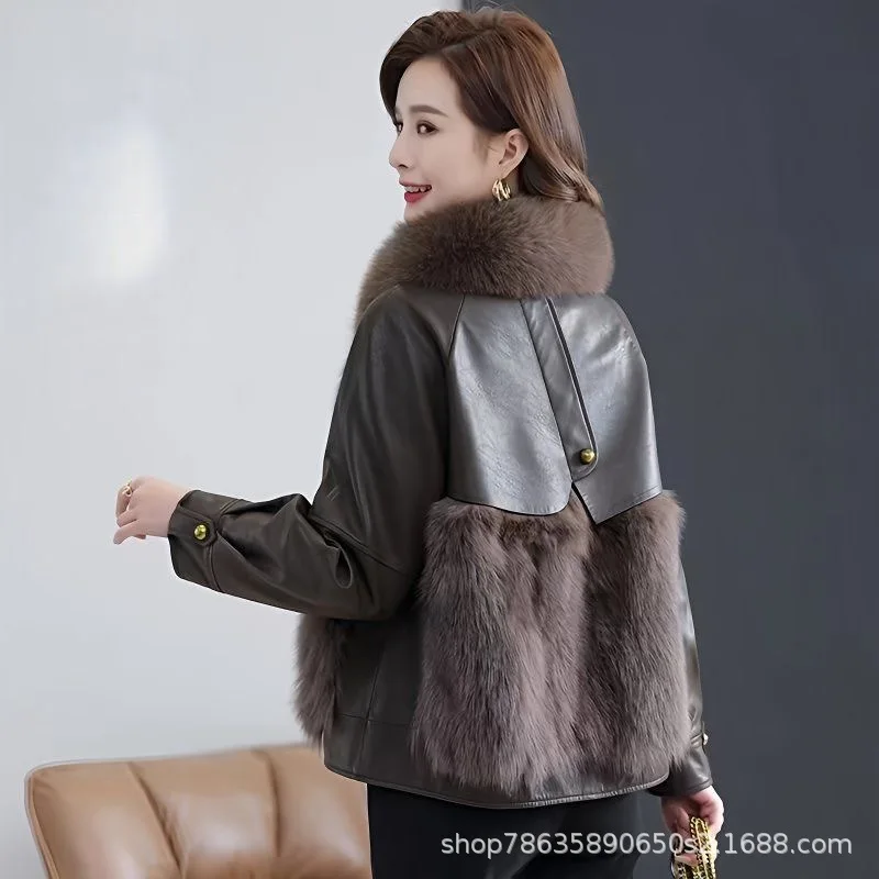 Fur Coat Overwear Women 2025 New Jacket Winter Fox Fur Coat with Thicken Parkas Lining Warm Elegant Trendy Top Fashion Outcoat