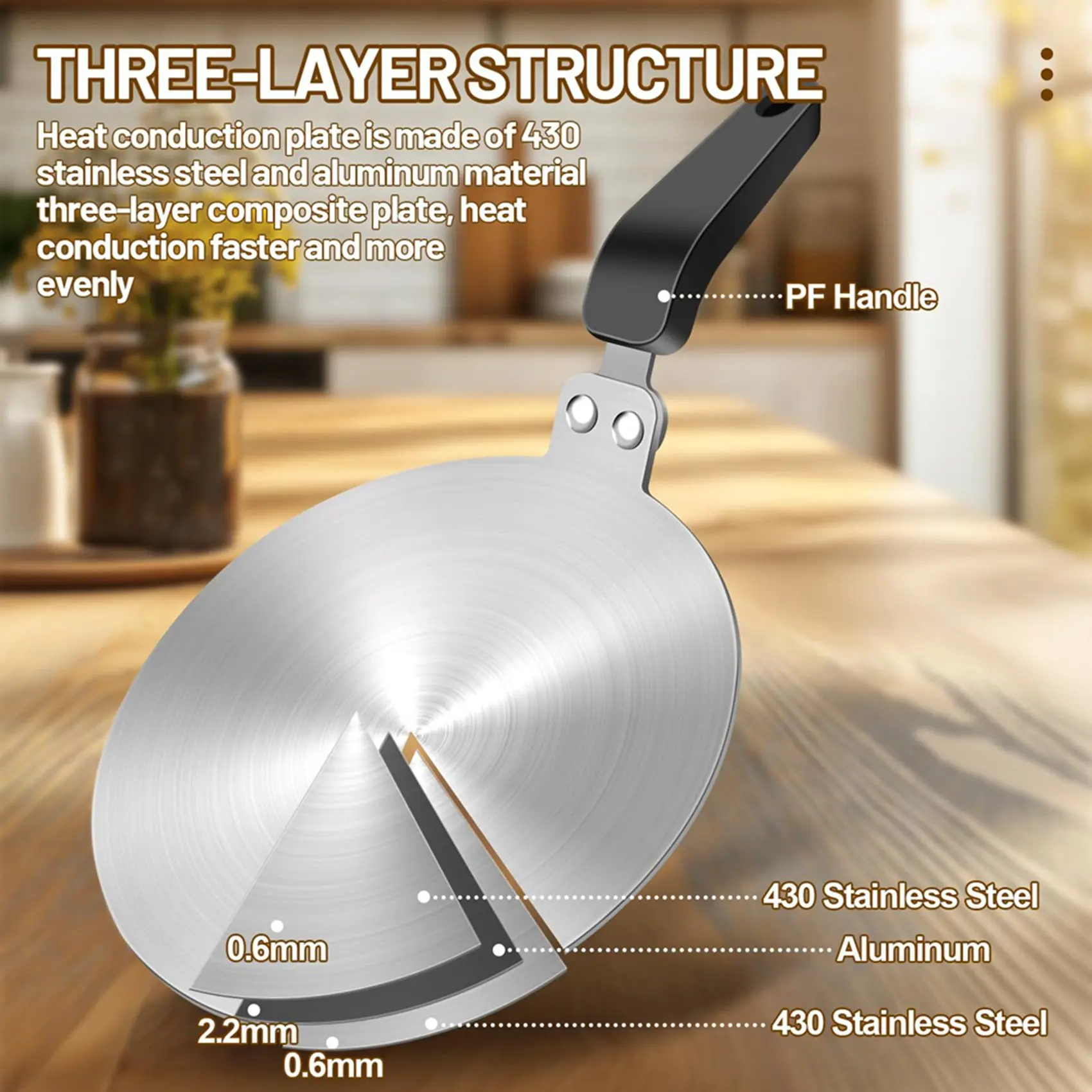 L68A 2X Induction Cooker Adapter Plate 13Cm/5.1Inch Stainless Steel Heat Sink For Aluminum & Stainless Moka Pot Coffee Maker