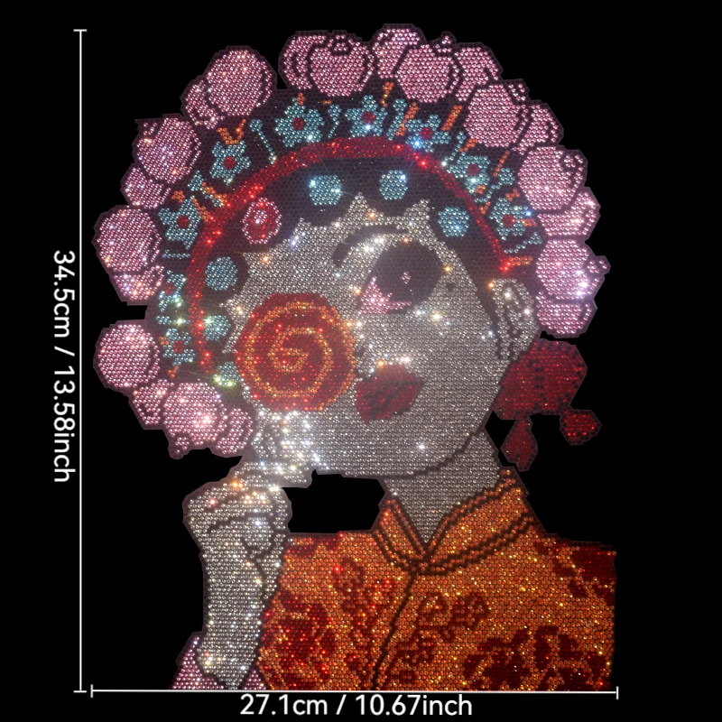 

Large cloth applique rhinestone Chinese-style figure sequin DIY clothes T-shirt decorative patch clothing accessories