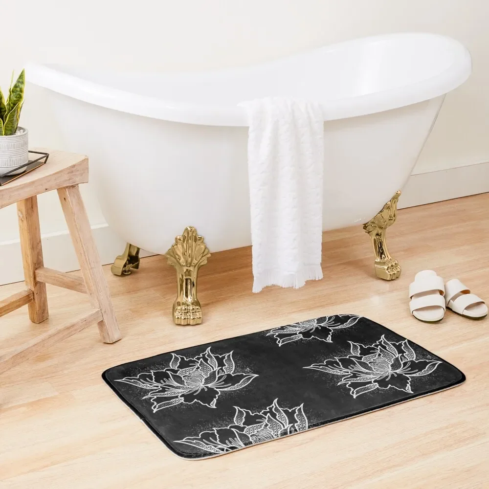 

Geometric Peony Bath Mat Anti-Skid Shower Living Room Rug Household Items Washable Non-Slip Kitchen Rug Mat