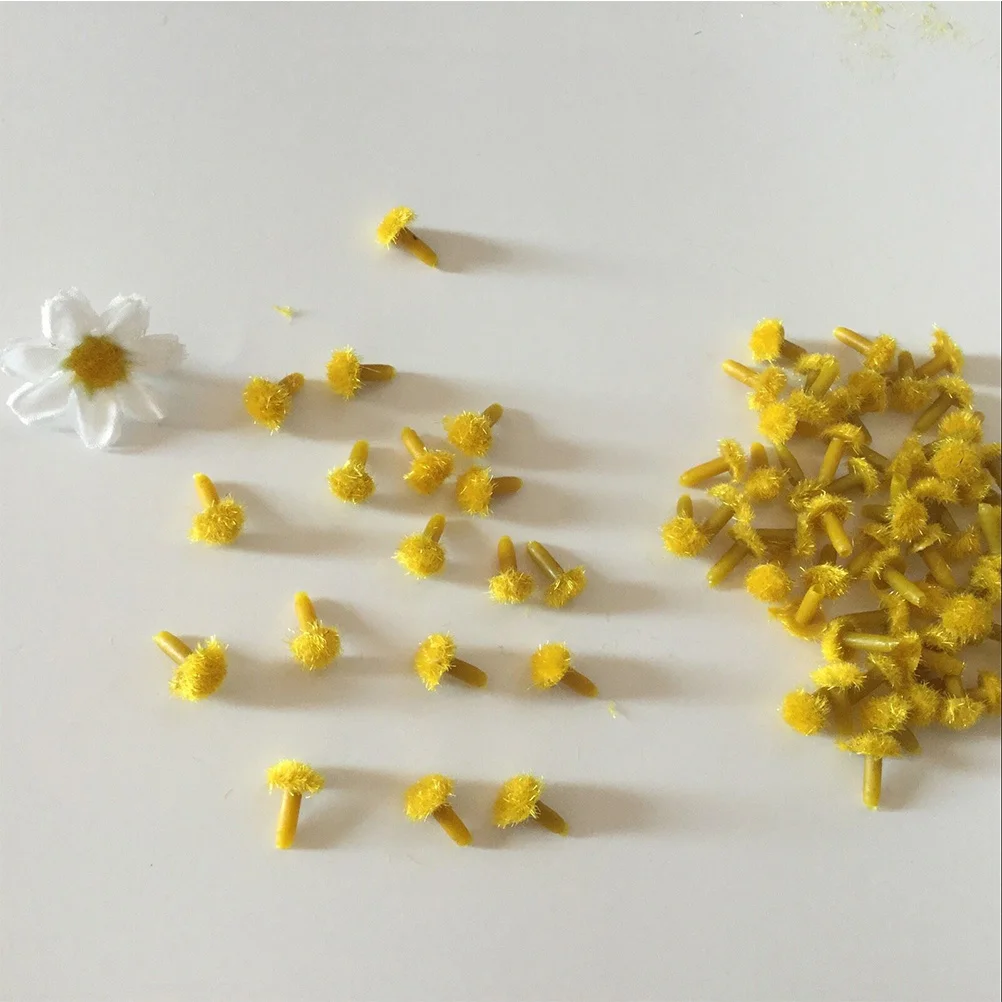 

200Pcs Sunflower Flower Stamens Simulation Floral Accessories for DIY Craft Making Artificial Buds Decorations
