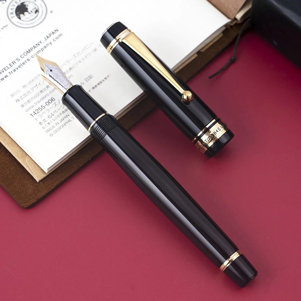 Imagem -04 - Grande Ouro Apontado Urush Caneta-tinteiro Japão Pilot Pen Material de Escritório Empresarial High End Caixa de Presente 845 18k f m Personalizado