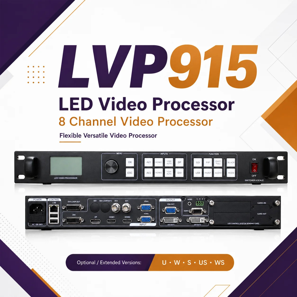 

AMS-LVP915 9-Channel LED Video Processor USB Expand like NOVA VX4S for LED Screen Display Video Wall Compatible MSD300 MSD600