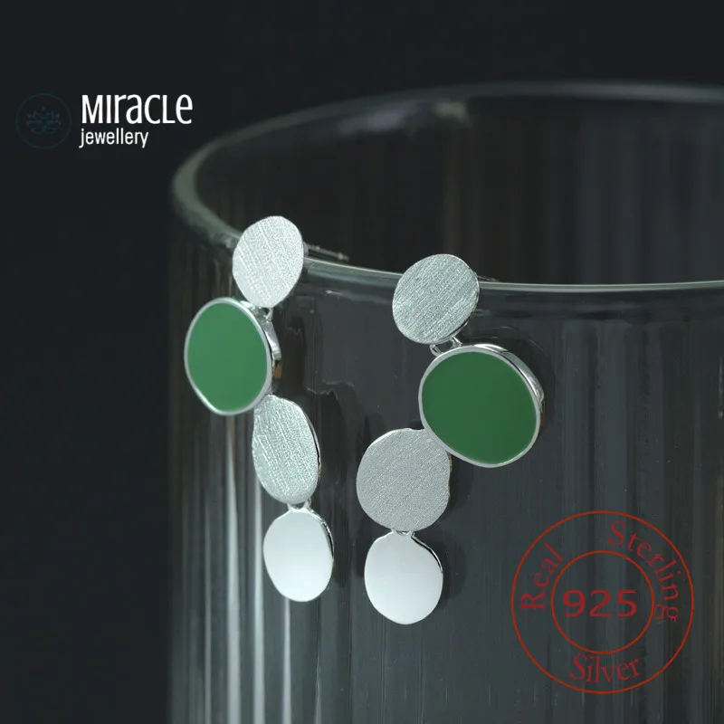 Miracle Sterling Silver 925  The Floating World Colorful Light Luxury Minimalist High-End Morandi Color Series Earrings