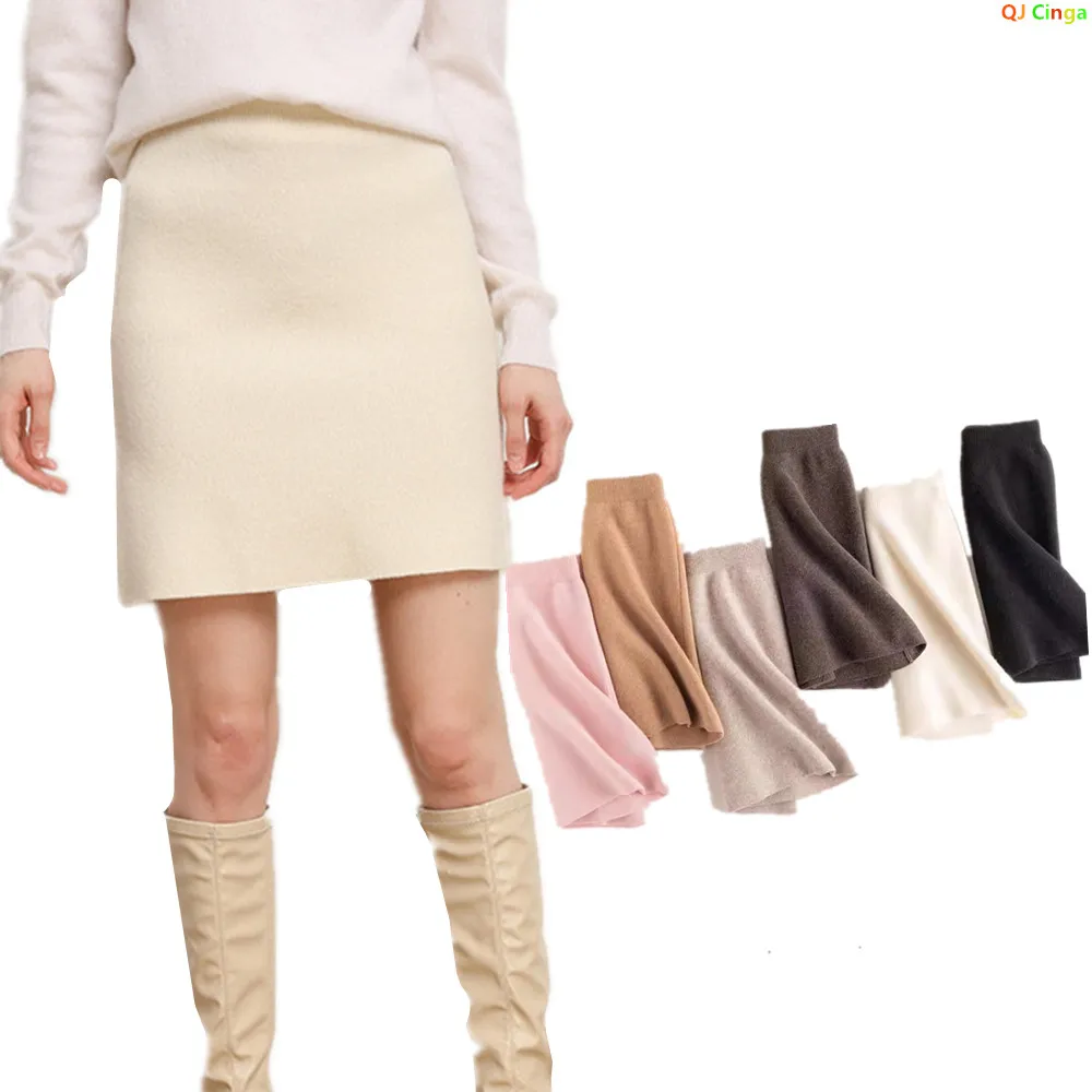 Autumn/Winter Women's Stretch Pencil Skirt, High-waisted A-line Mini Skirt in Asian Sizing, Available in Black, Pink,Beige. 2026
