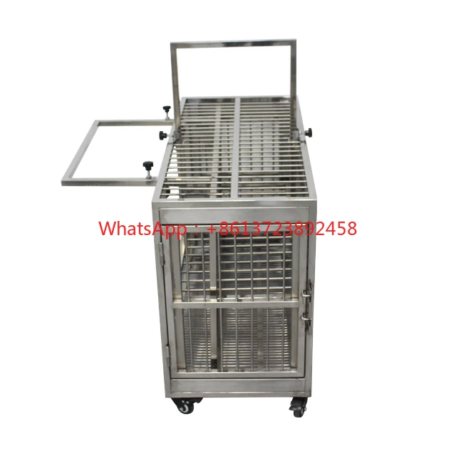 

PUJIA high-strength Stainless Steel Folding solid vet cage with automatic lock for veterinary