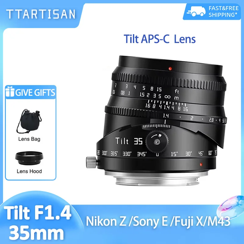 TTArtisan 35mm F1.4 Tilt APS-C lente de cámara de gran apertura para Canon RF R7 R5 EOS R Nikon Z Sony A7III a6400 a6700 Fujifilm X m43