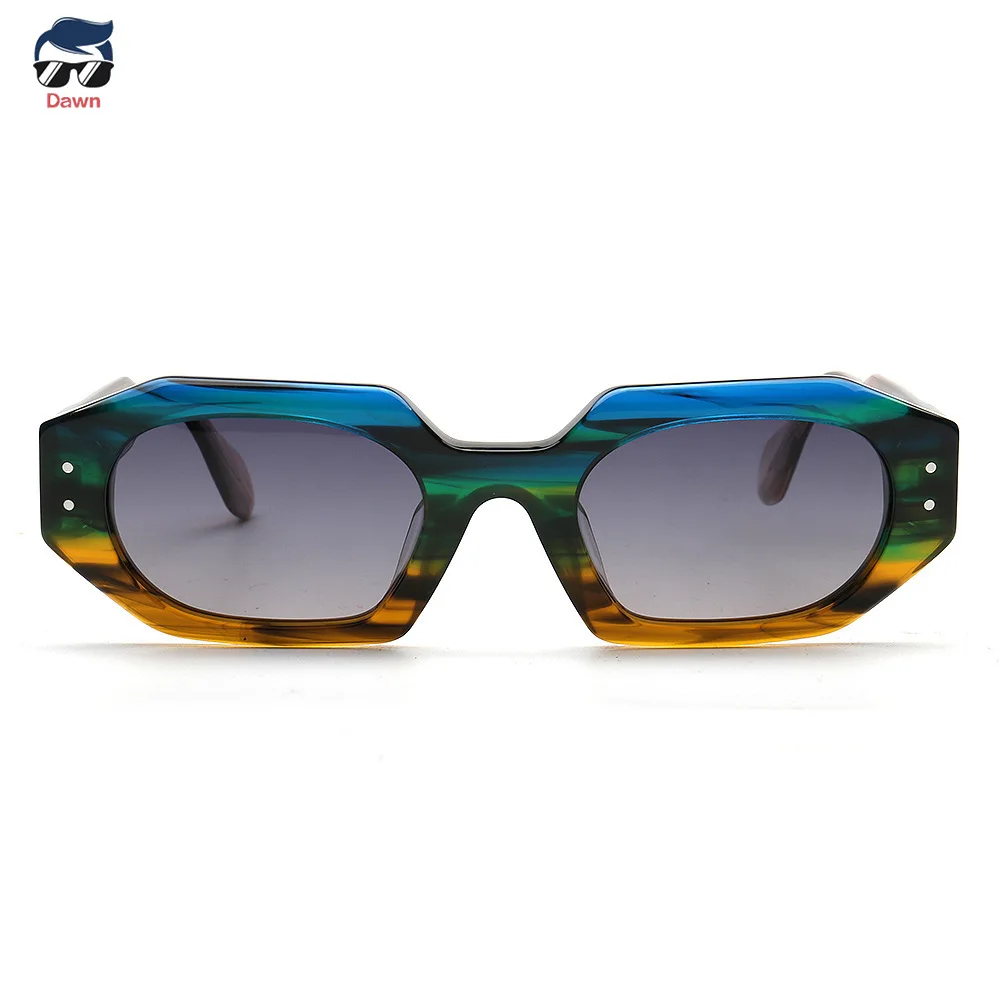 

New High-End Polygonal Sunglasses Unisex Premium Acetate Color Blocking | Handcrafted Process Outdoor Casual Sun Glasses