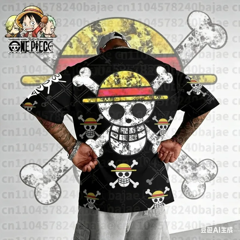 

Мужская футболка с принтом японского аниме One Piece, детская футболка с короткими рукавами в стиле Харадзюку для мальчиков, детская футболка с Луффи, одежда