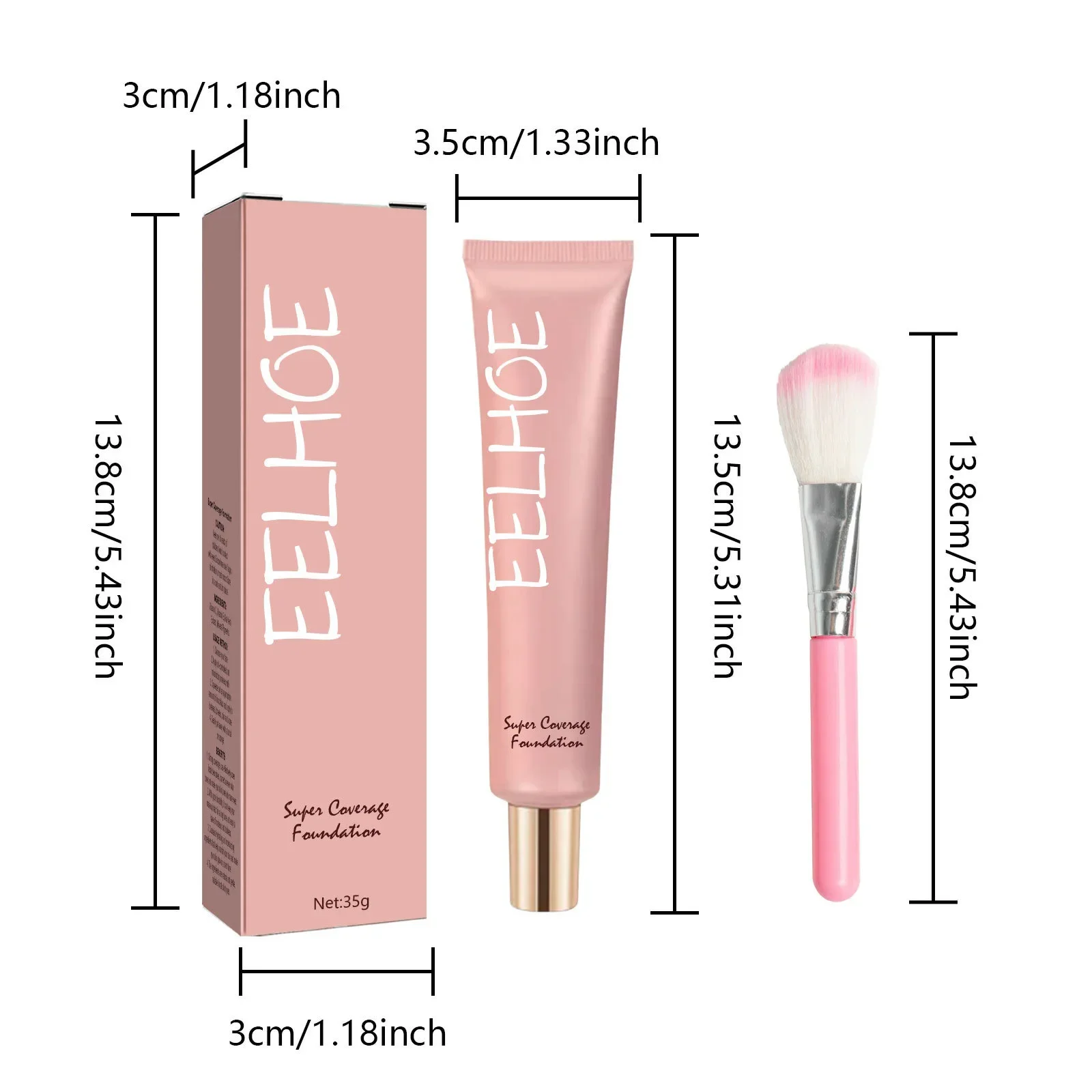 EELHOE Liquid Foundation Pore Soft Focus Base Makeup Concealer Invisible Pore Lasting Makeup Eye Contour Dark Circles Correction