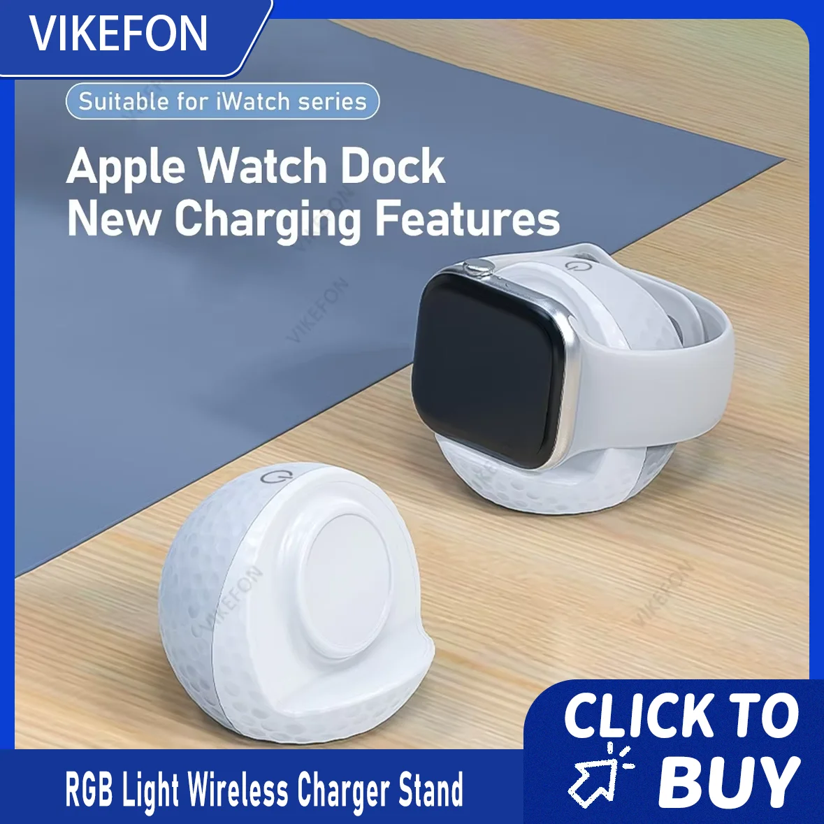 

Беспроводная зарядная подставка для умных часов с RGB-подсветкой для Apple Watch серии 11, 10, 9, 8, 7, 6, 5 4, 3 2, 1 SE/SE 2 Ultra 3/2, док-станция для быстрой зарядки