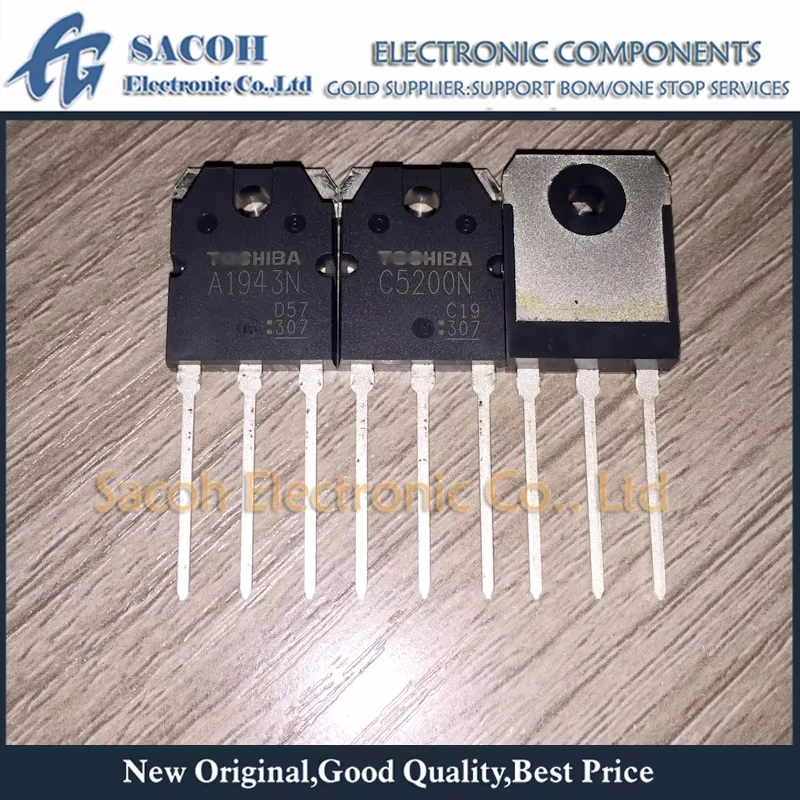 

New Original 2Pairs(4Pcs)/Lot 2SA1943N A1943N + 2SC5200N C5200N TO-3P 17A 230V 150W Silicon NPN+PNP Audio Amplifier Transistor