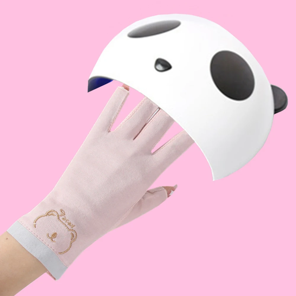1Pair Anti UV Nail Gloves UV Gel Shield Fingerless Glove For LED Lamp Nails Dryer UV Protection Radiation Manicure Salon Tools *