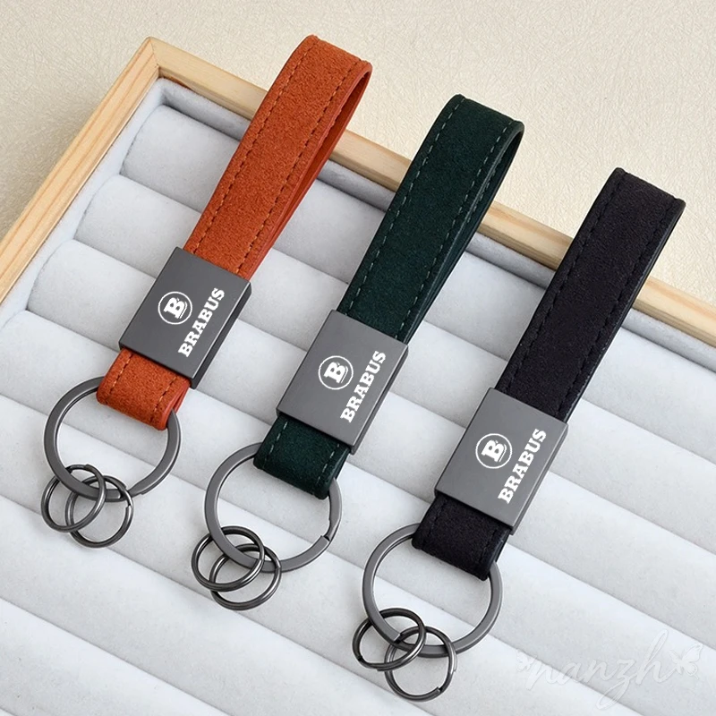 

Versatile Metal Keychain Buckle Suede Leather Car Styling For Brabus W463 G500 G350 G63 G65 W204 W205 W213 G GLC w176 VITO CLA