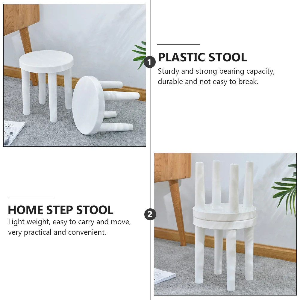 Childrens Chair Stool Non Skid Stool for Kids Bathroom Home Activity Thickening Stool ( White )