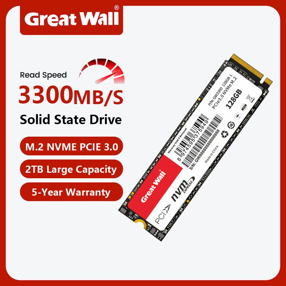 Great Wall SSD M2 NVME 128GB 256GB 512GB 1TB SSD M.2 2280 PCIe 3.0 Internal Solid State Drive For Laptop Desktop Game Console