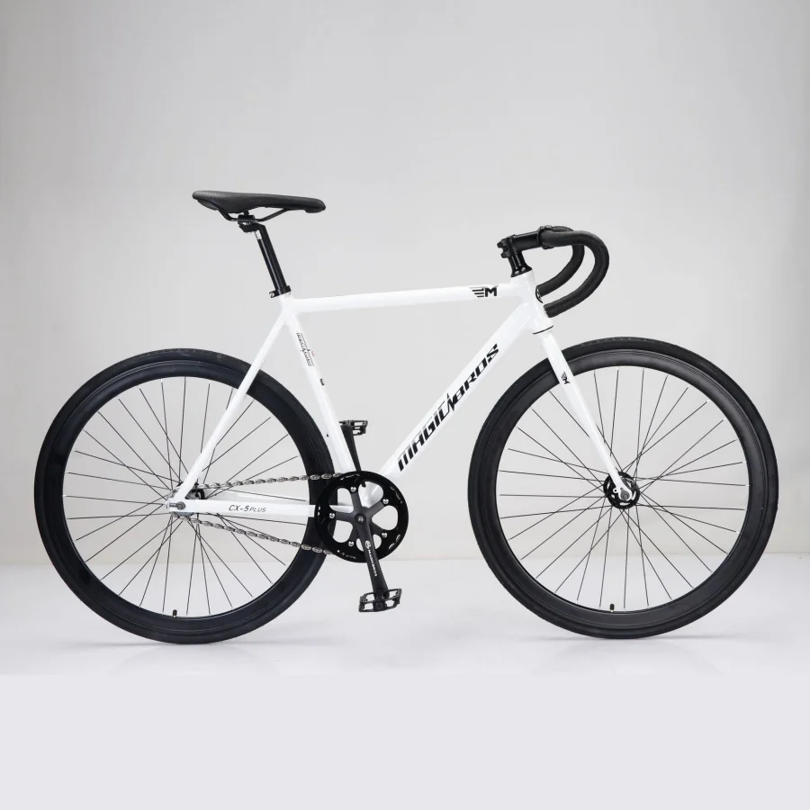 Racing Track Bike Single Speed Fixed Gear Bicycle Aluminum Alloy Frame Fixie Bikes 40mm Aluminum Alloy Racing Wheel 700x28c