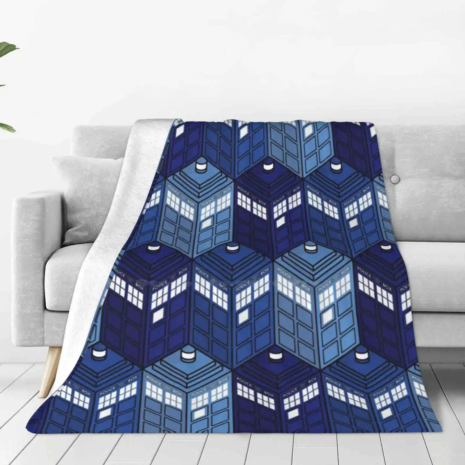 Infinite Phone Boxes New Print Novelty Fashion Soft Warm Blanket Dr Doctor Phone Box Police Box Time Travel Whovian Science