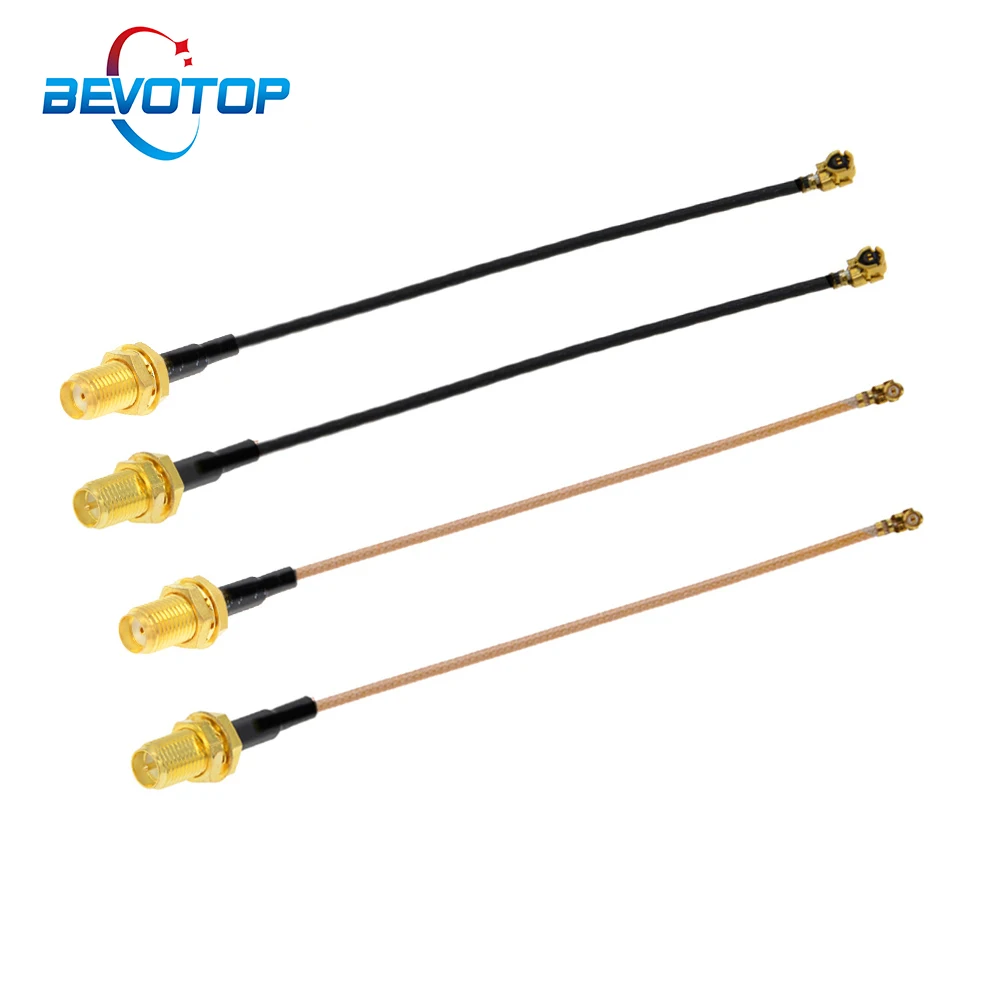 BEVOTOP 2pcs  Cable uFL///-1 Female to SMA Female WIFI Antenna RF Cable RF1.13/RG178 Pigtail Extension