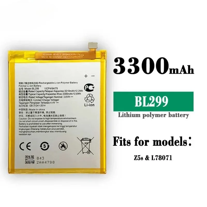 3300mAh BL299 Mobile Phone Replacement Battery for Lenovo Z5s L78071 6.3 Inch