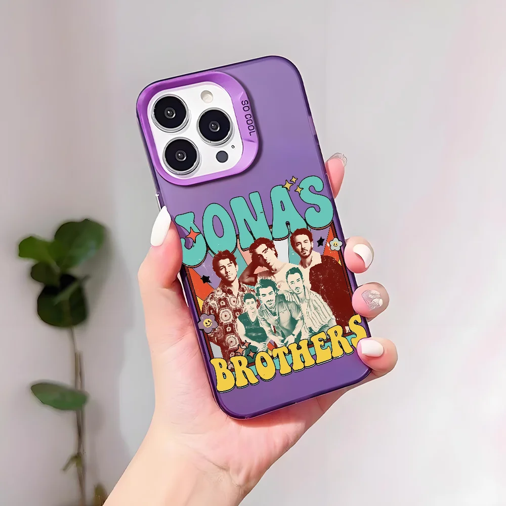 Band J-JONAS B-BROTHERS phone case For iPhone 17 16 15 14 13 12 11 Pro Max Plus Mini IMD Color Silver Shell Cover - view 2