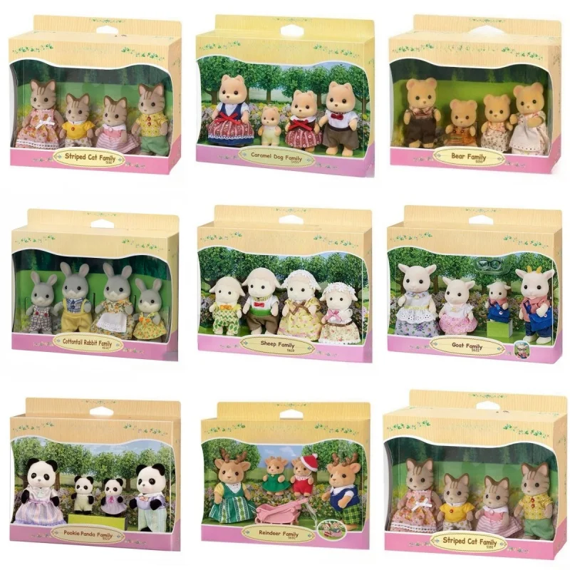 

New Arrival Forest Baby Family Anime Goat Family Family Sheep Family Seal Family Flocking Doll Toy Room Desktop Decoration Gifts