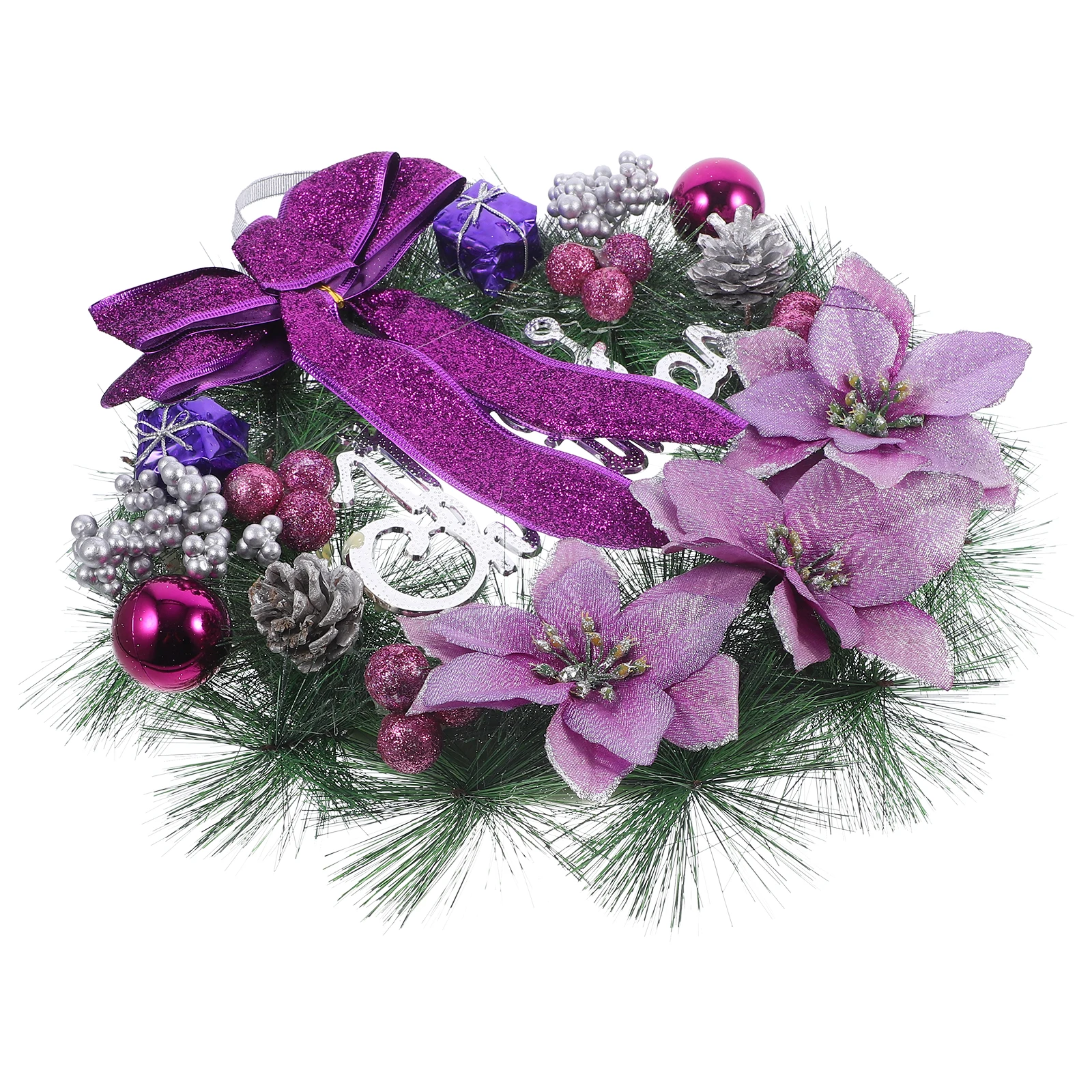 

30 Cm Christmas Wreath Pendant Window Decor Earth Blue Merry Front Door Wreaths