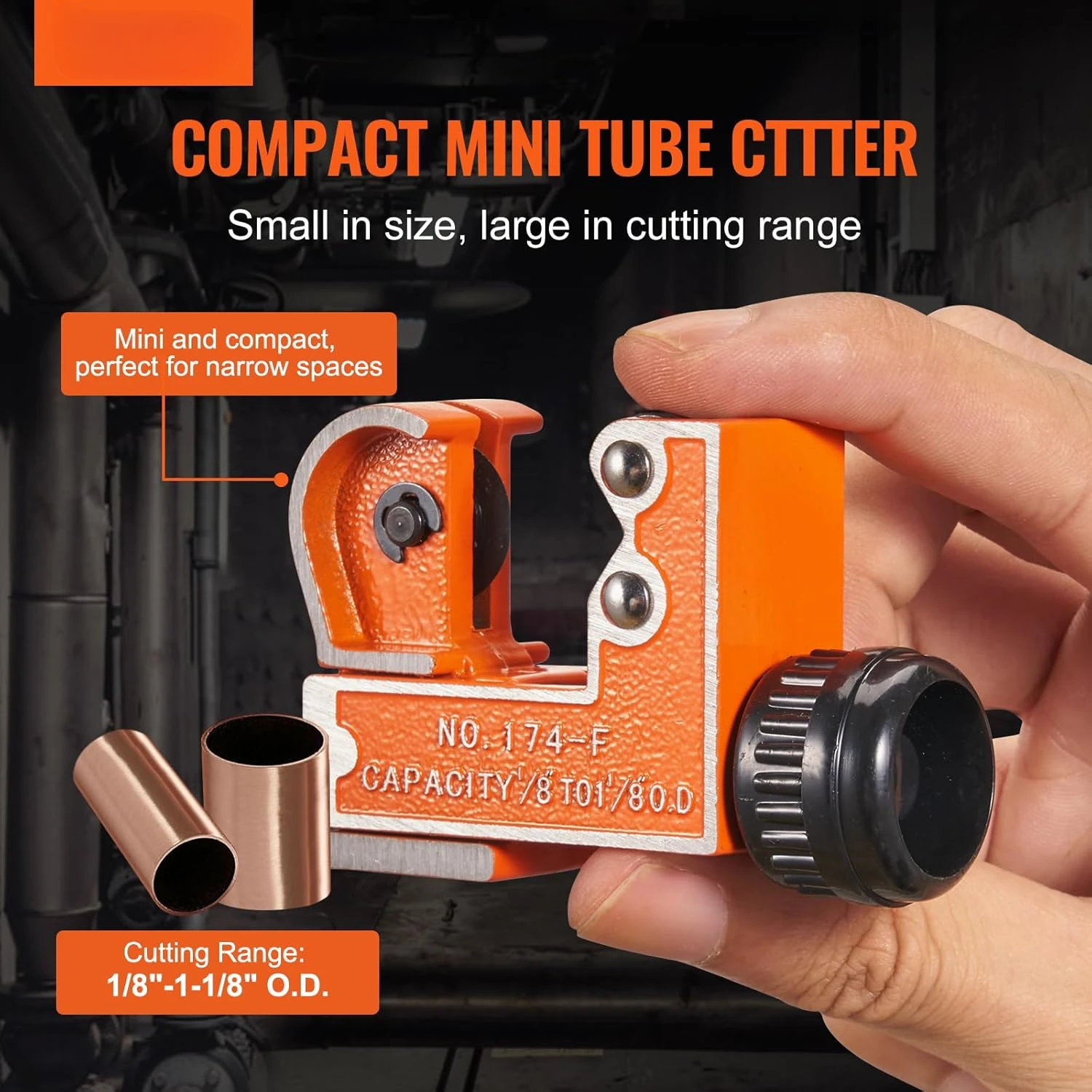 Mini Copper Tubing Cutter, Mini Tubing Cutter for 1/8 to 1-1/8 Inch Copper Tubing, Heavy Duty Portable Tube Cutter