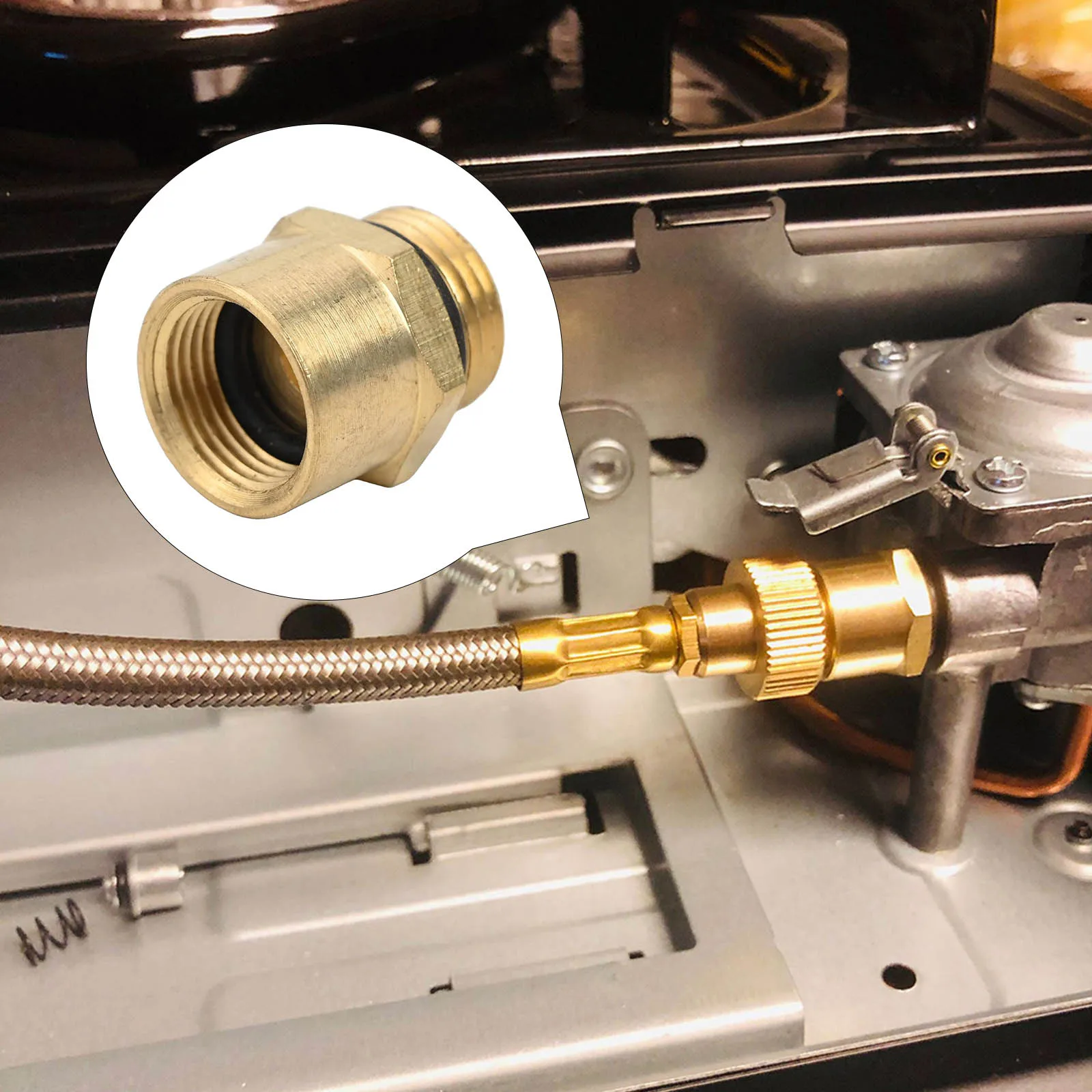 Camping Flat Gas Cylinder External Connector Gas Cylinder Conversion Head For Cassette Furnace Stove Replacement Head Accessory