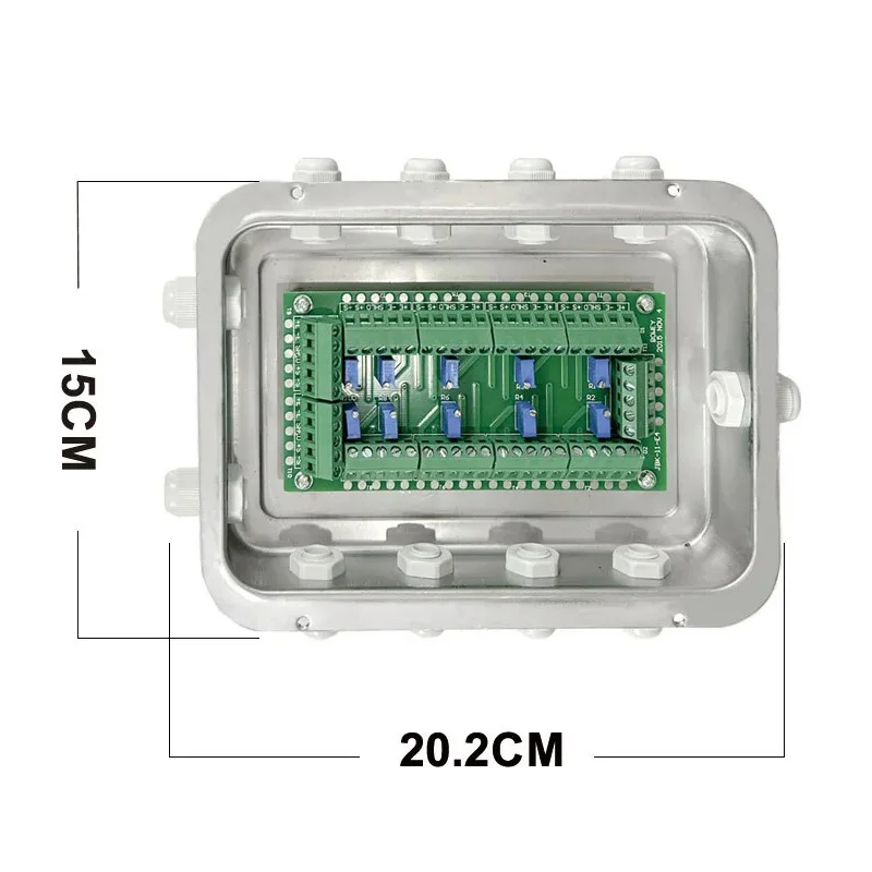 Load Cell Junction Box IP67 Stainless Steel Multi-Wire Anti-Corrosion Weighing Sensor Connection Box Signal Transmission