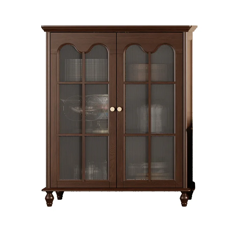 

Премиум, стеклянный винный шкаф из цельного дерева, витрина для хранения вещей, гостиная, ТВ-шкаф рядом с боковым шкафом на диван