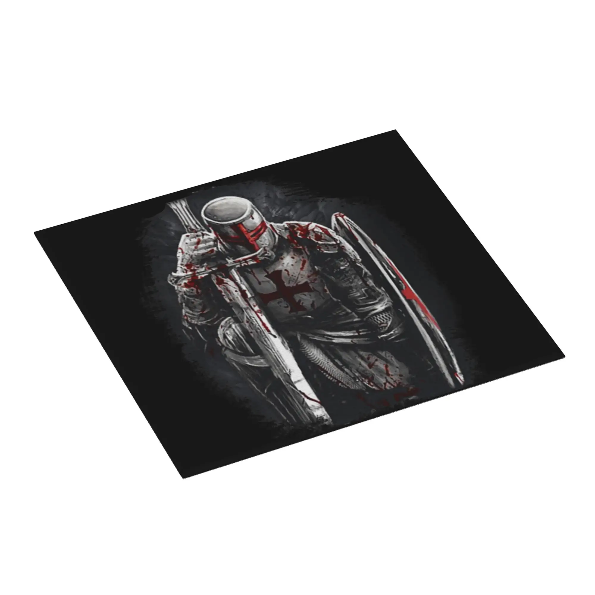 Brave Rosary Crusader Warrior Waterproof Absorbent Barware Medieval Shield Cross Knights Templar Bathroom Drying Mat For Kitchen