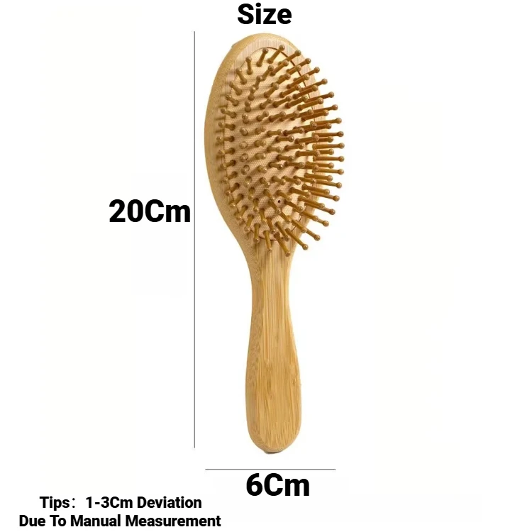 1 Stück professionelle Haarbürste aus Bambusholz mit Kissen, Paddle-Haarkamm, zur gesunden Kopfhautmassage, Haarpflege, zur Vorbeugung von Haarausfall – Detail 1
