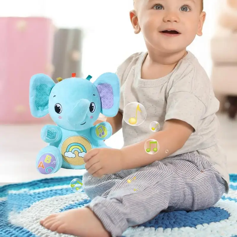 Lenitivo peluche musica sonno compagno portatile Bedtime succhietto interattivo peluche compagno bambola animale morbido per i bambini