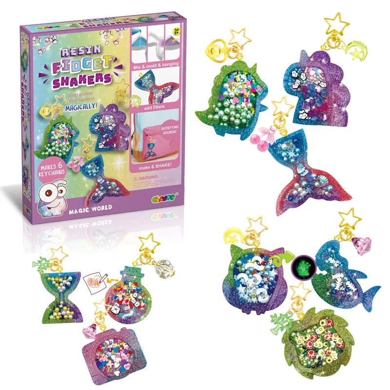 

Kids DIY Crystal Glue Key chain Art Craft Set for Girls birthday Gift