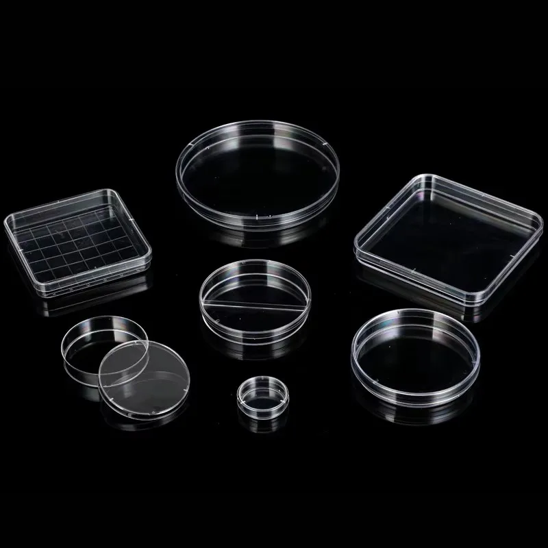 

10Pcs 35mm 60mm 90mm 100mm 120mm Clear Petri Dishes with Lids Disposable Plastic Sterile Petri Dish Chemical Laboratory Supplies