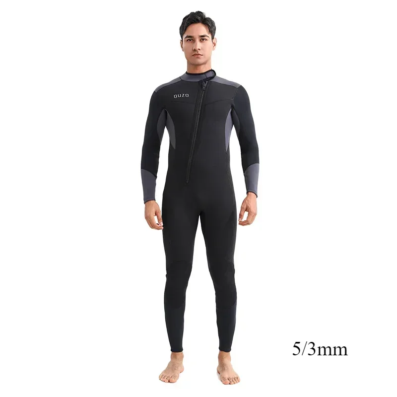 

CR Wetsuit Men Neoprene 5/3mm Jumpsuit Scuba Diving Suit Plush Lining Dive Winter Spearfishing Swimsuit Plus Size