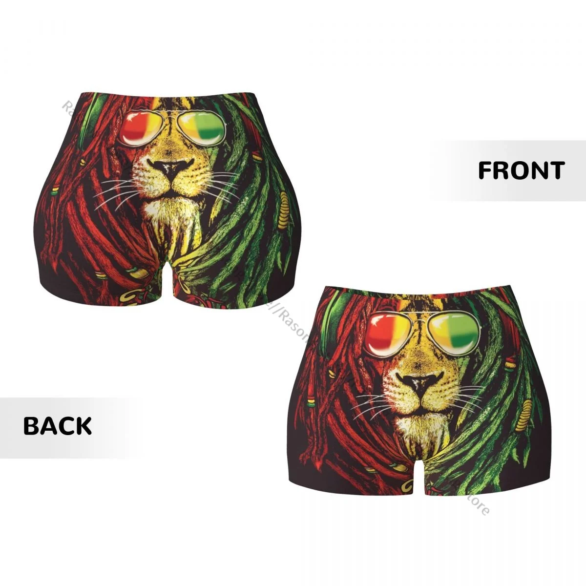 Sexy Strakke Hippe Sportshorts Rastafarian Leeuw Fitness Comfortabele Yogashorts Voor Dames