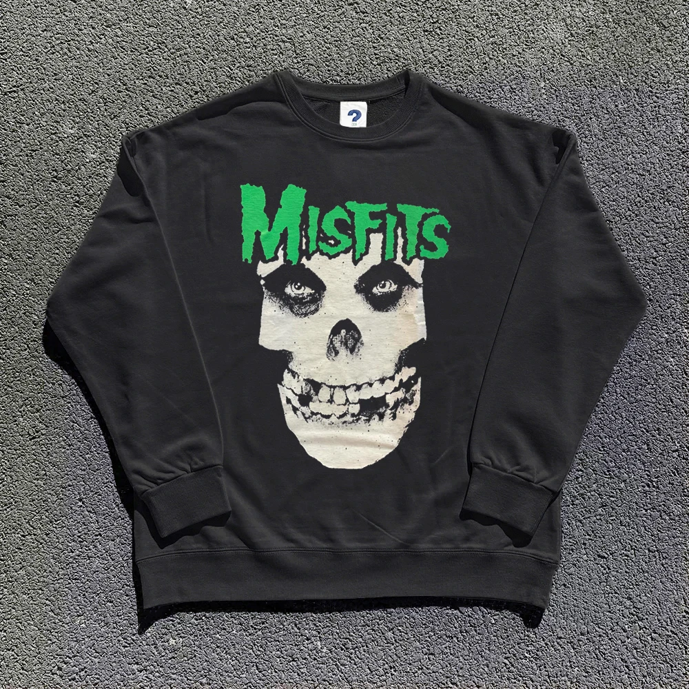 2024 New The Misfits Vintage Rock Band Graphic Print Sweatshirt Pullover Oversized Skateboard Harajuku Y2K Odzież Męska